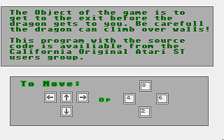 Dragon Maze atari screenshot